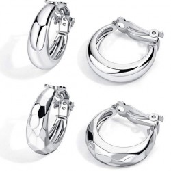2 Pairs Geometric Chunky Hoop Clip Earrings For Women Fashion Non Pierced Clip On Earrings Jewelry